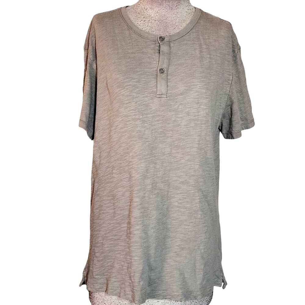 Banana Republic Tan Henley Cotton Tee Shirt Size Medium